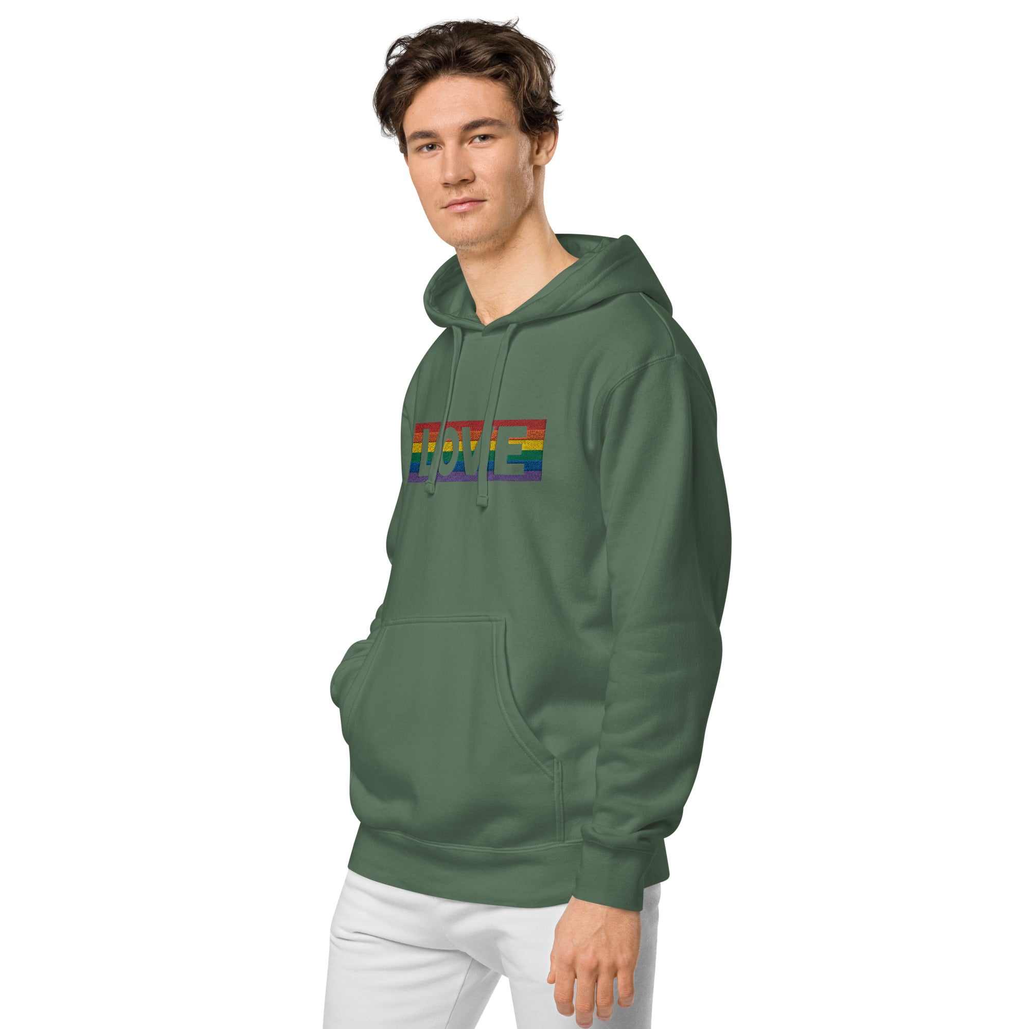 LOVE Stripe - Unisex pigment-dyed hoodie - JosephandMichael