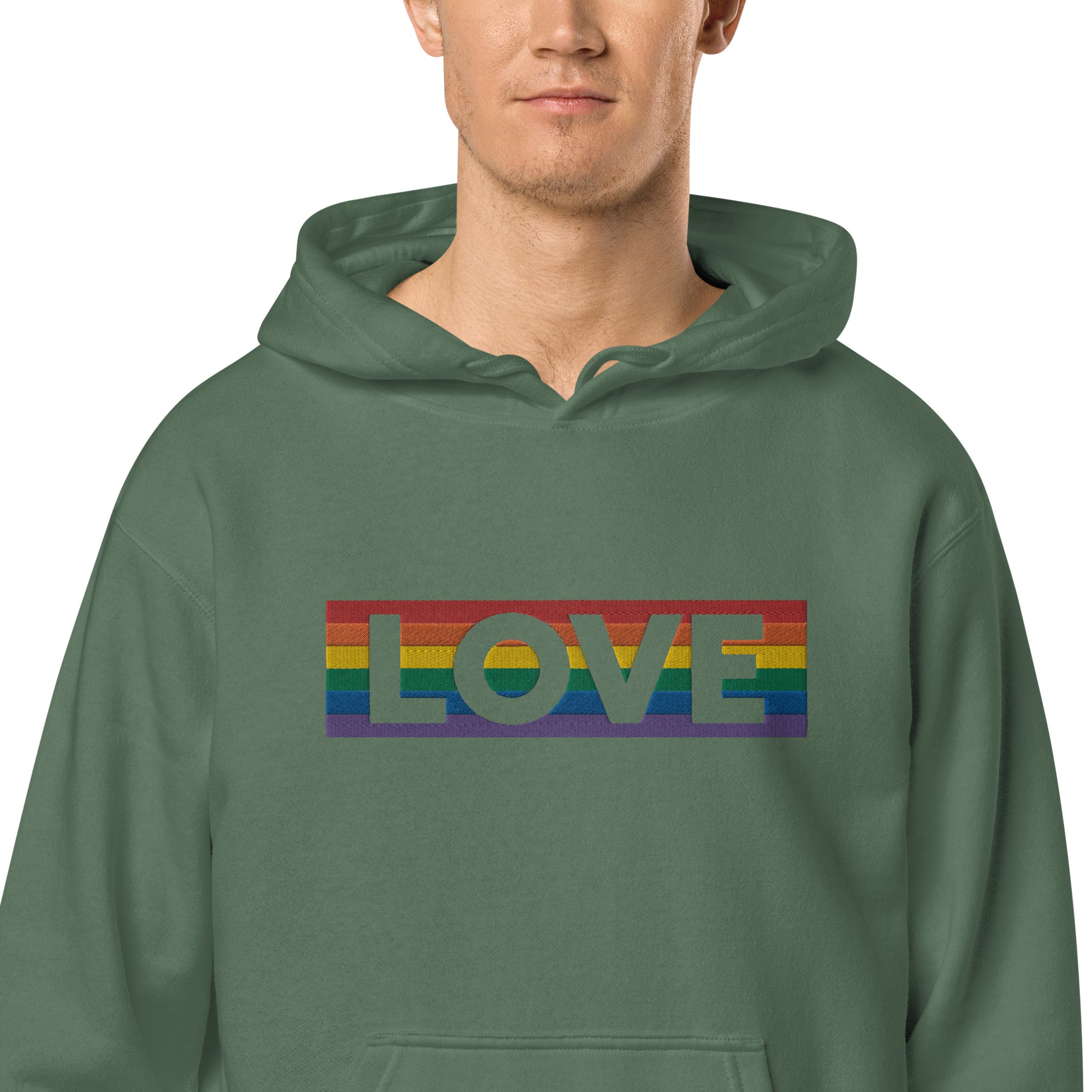 LOVE Stripe - Unisex pigment-dyed hoodie - JosephandMichael