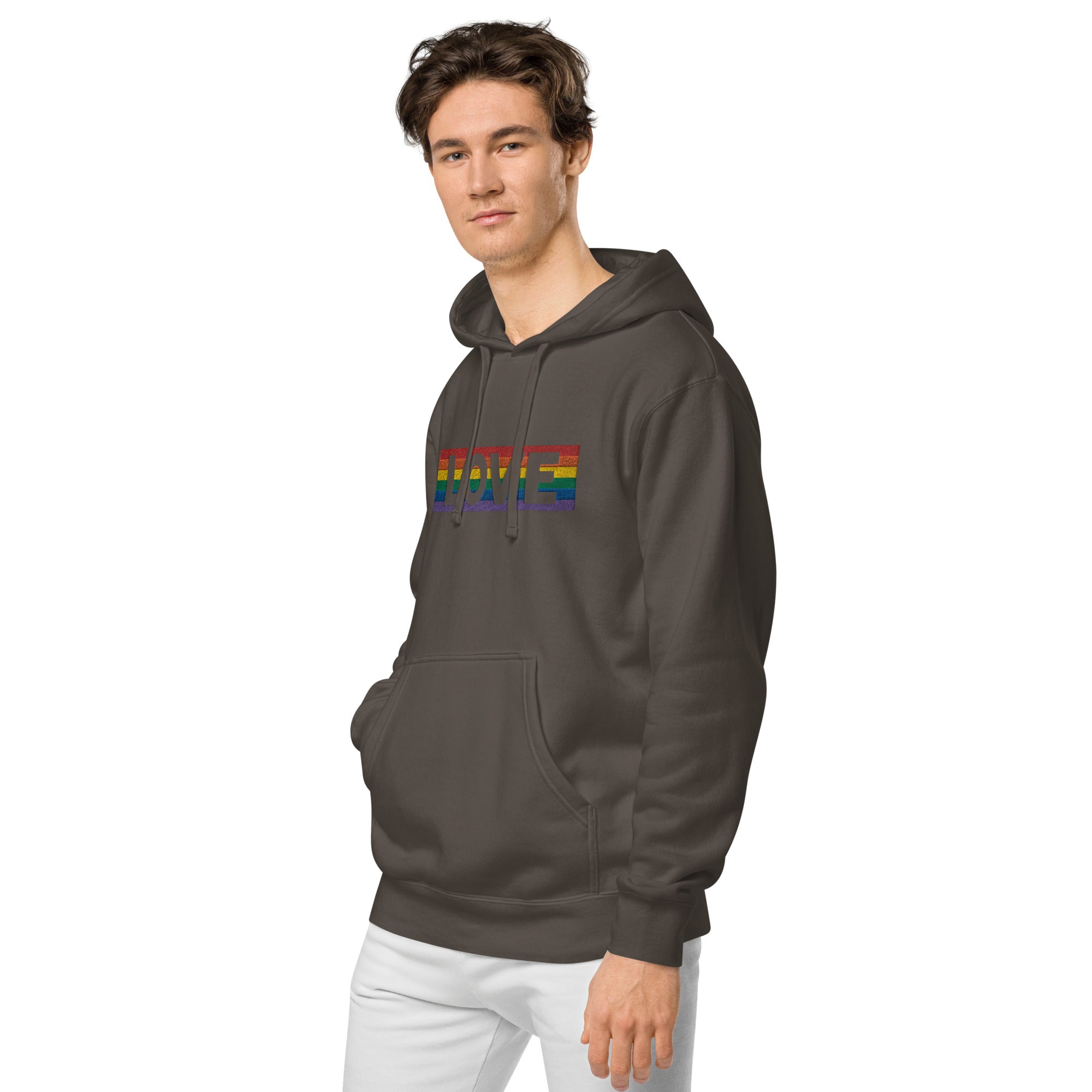 LOVE Stripe - Unisex pigment-dyed hoodie - JosephandMichael