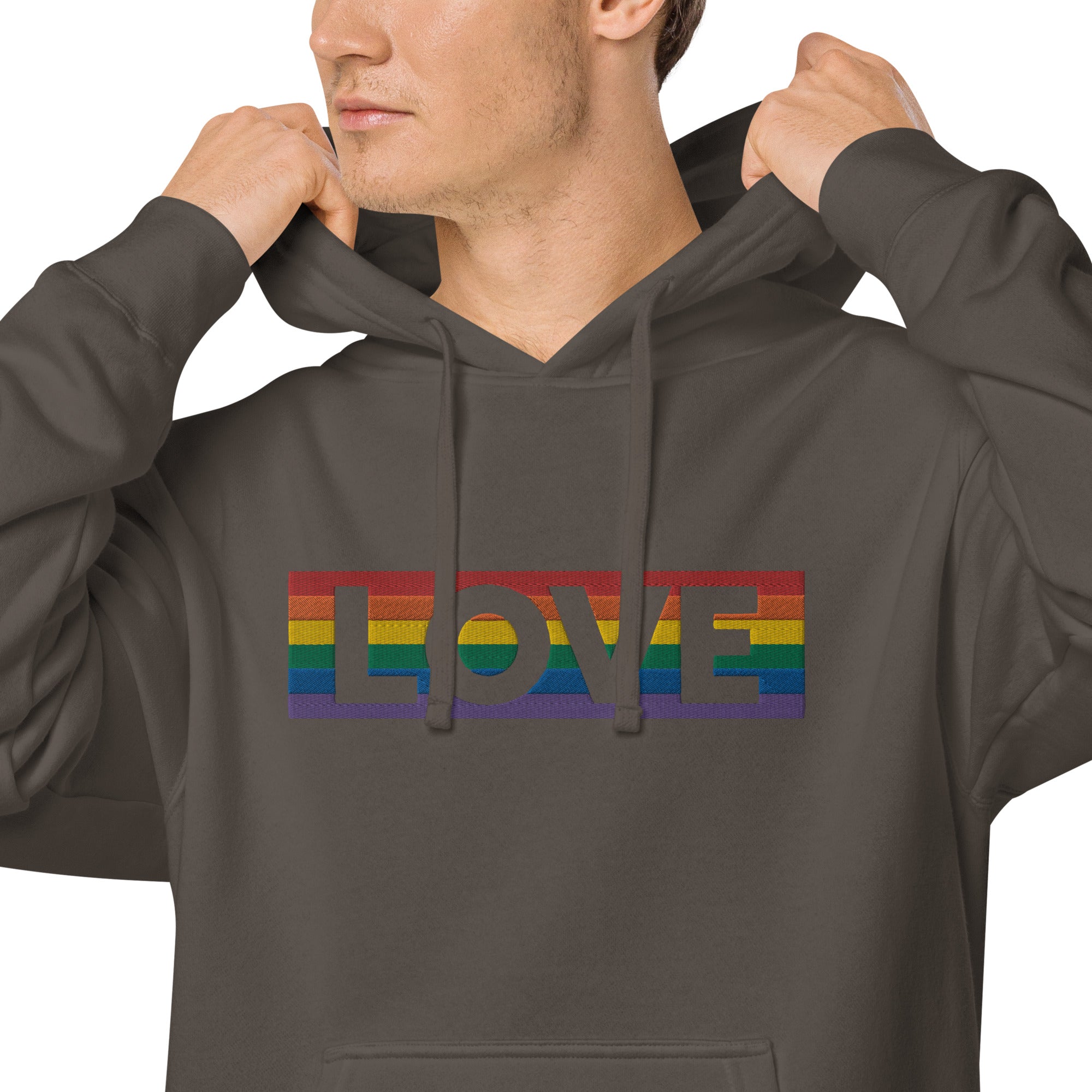 LOVE Stripe - Unisex pigment-dyed hoodie - JosephandMichael