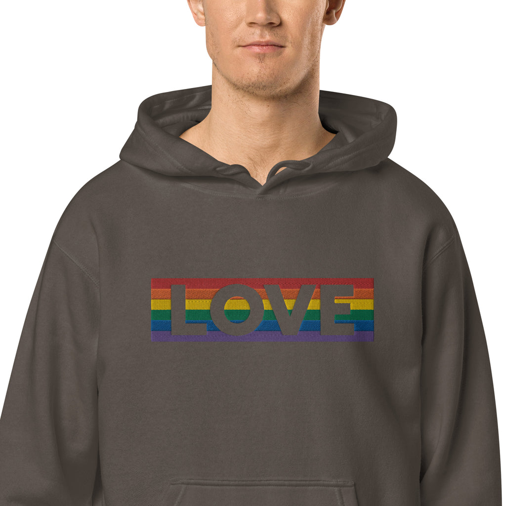 LOVE Stripe - Unisex pigment-dyed hoodie - JosephandMichael