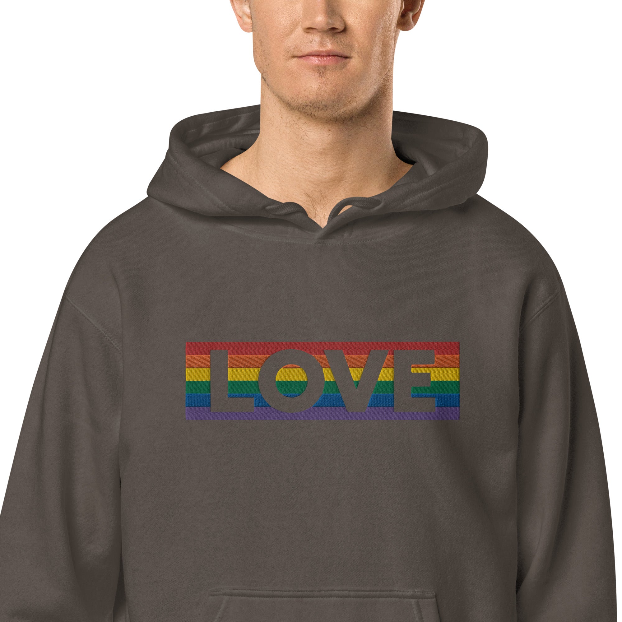 LOVE Stripe - Unisex pigment-dyed hoodie - JosephandMichael