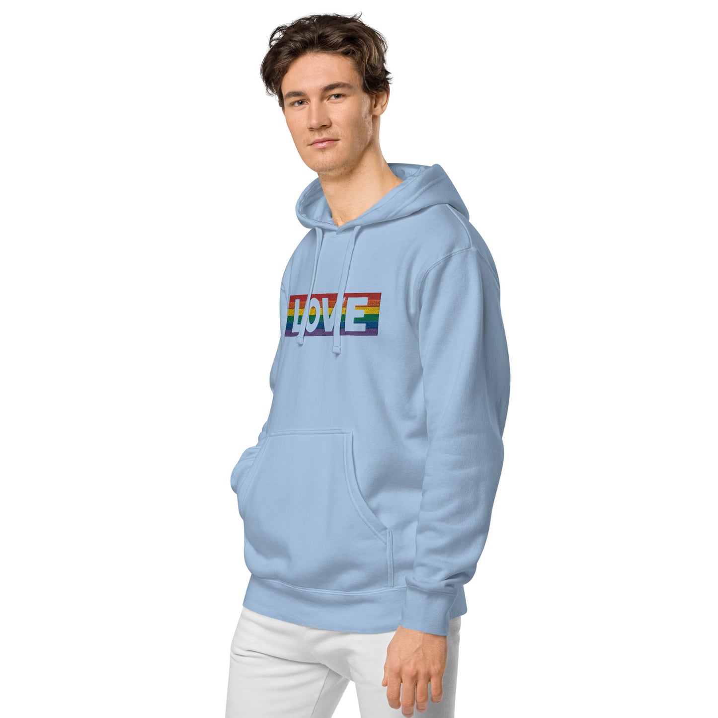 LOVE Stripe - Unisex pigment-dyed hoodie