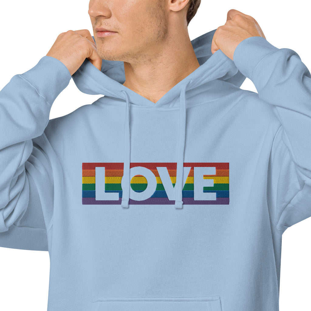 LOVE Stripe - Unisex pigment-dyed hoodie - JosephandMichael