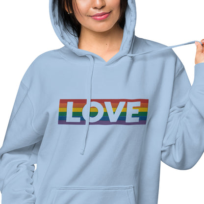 LOVE Stripe - Unisex pigment-dyed hoodie