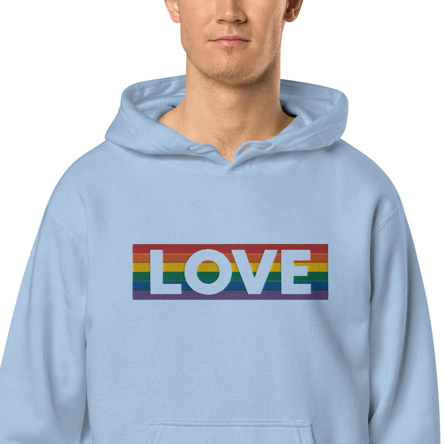 LOVE Stripe - Unisex pigment-dyed hoodie