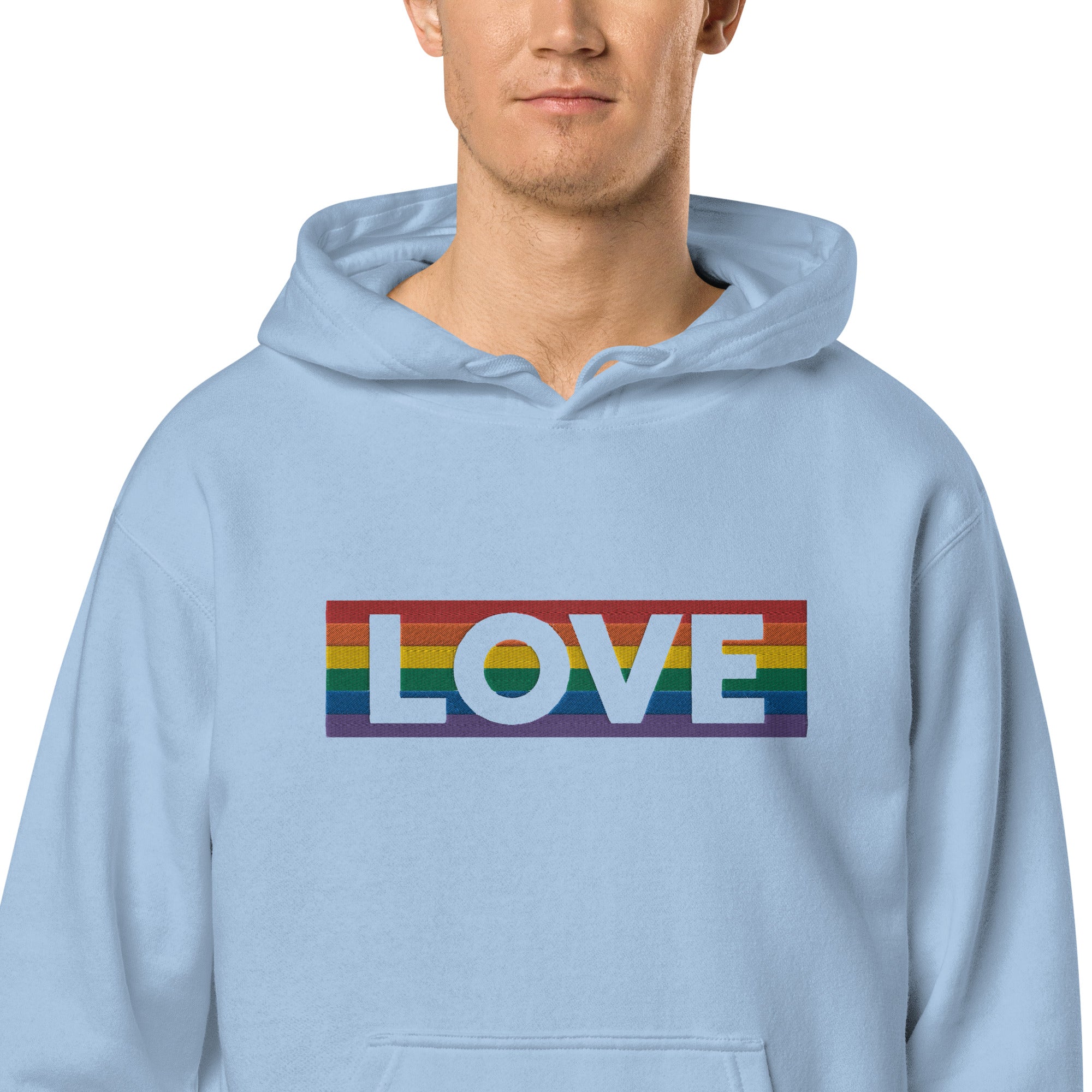 LOVE Stripe - Unisex pigment-dyed hoodie - JosephandMichael