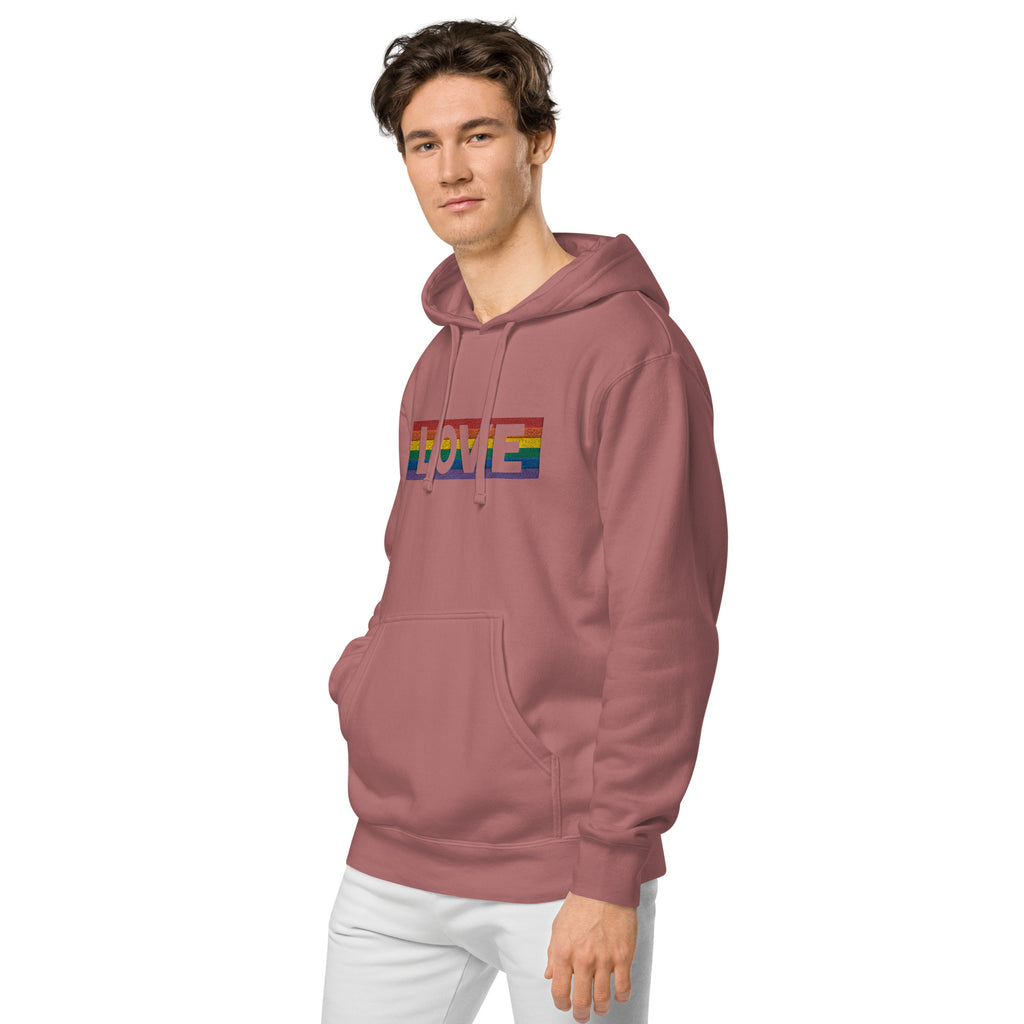LOVE Stripe - Unisex pigment-dyed hoodie - JosephandMichael