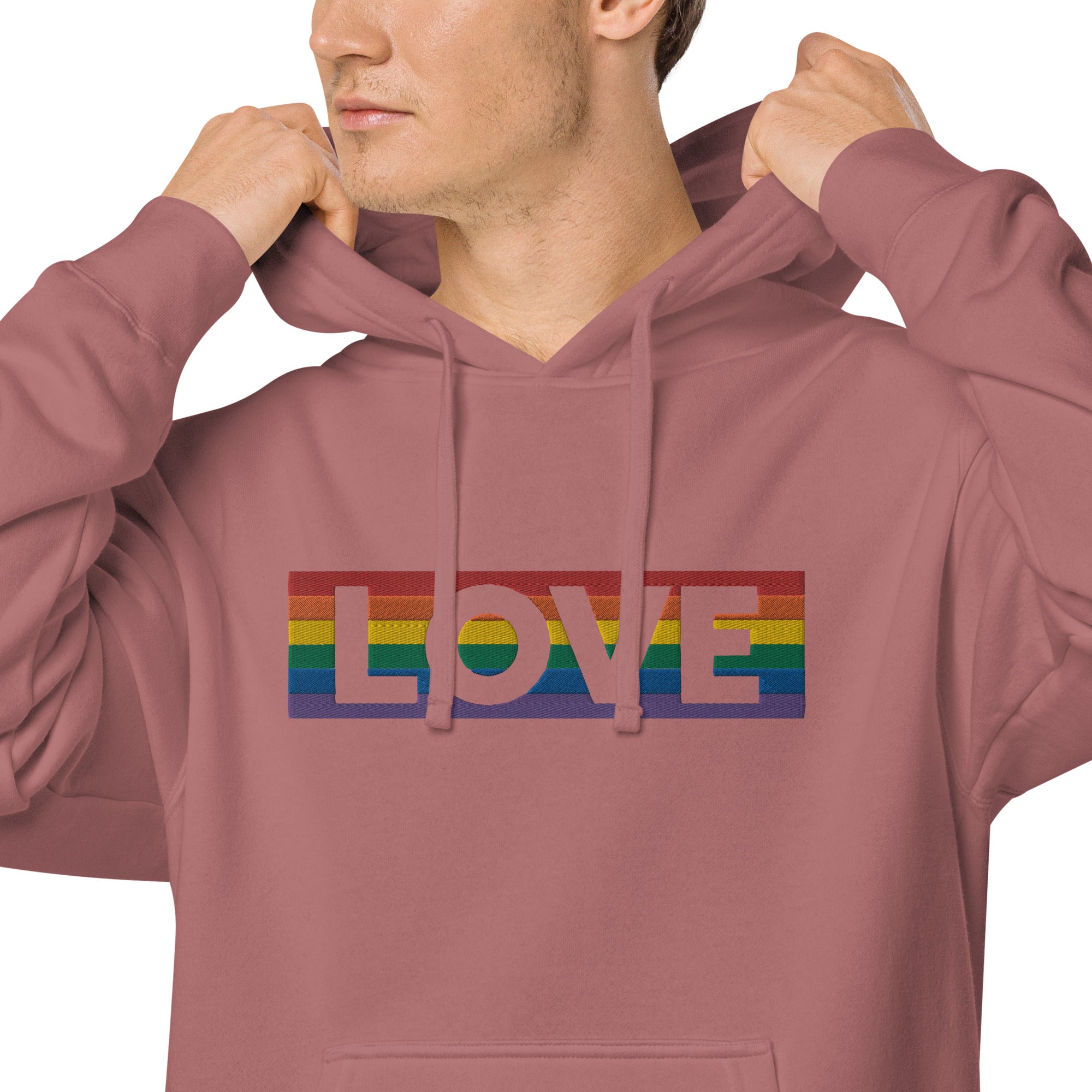 LOVE Stripe - Unisex pigment-dyed hoodie - JosephandMichael
