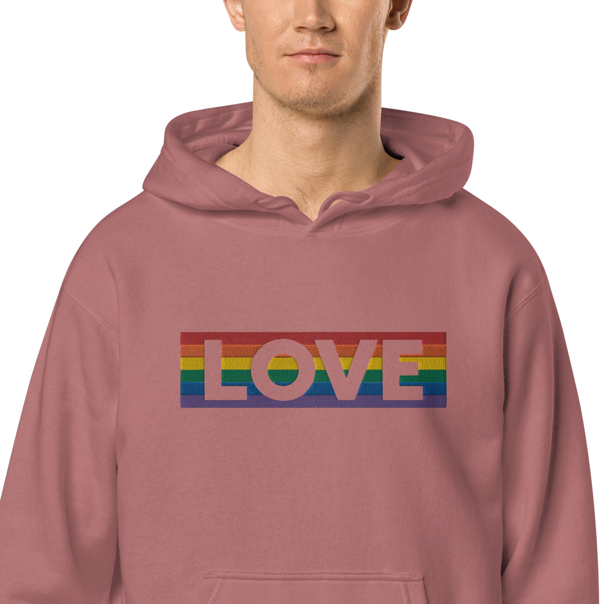 LOVE Stripe - Unisex pigment-dyed hoodie - JosephandMichael