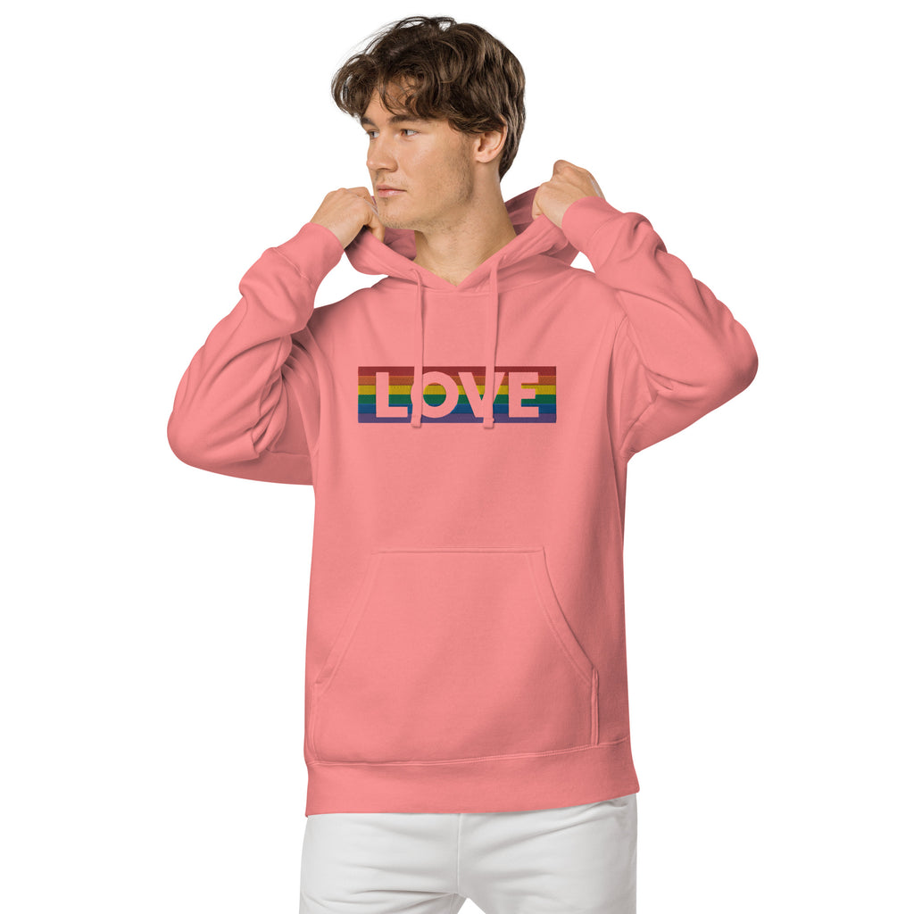 LOVE Stripe - Unisex pigment-dyed hoodie - JosephandMichael