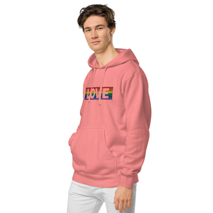 LOVE Stripe - Unisex pigment-dyed hoodie