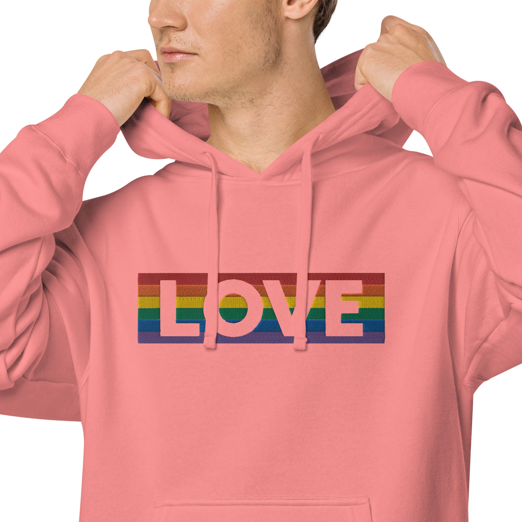 LOVE Stripe - Unisex pigment-dyed hoodie - JosephandMichael