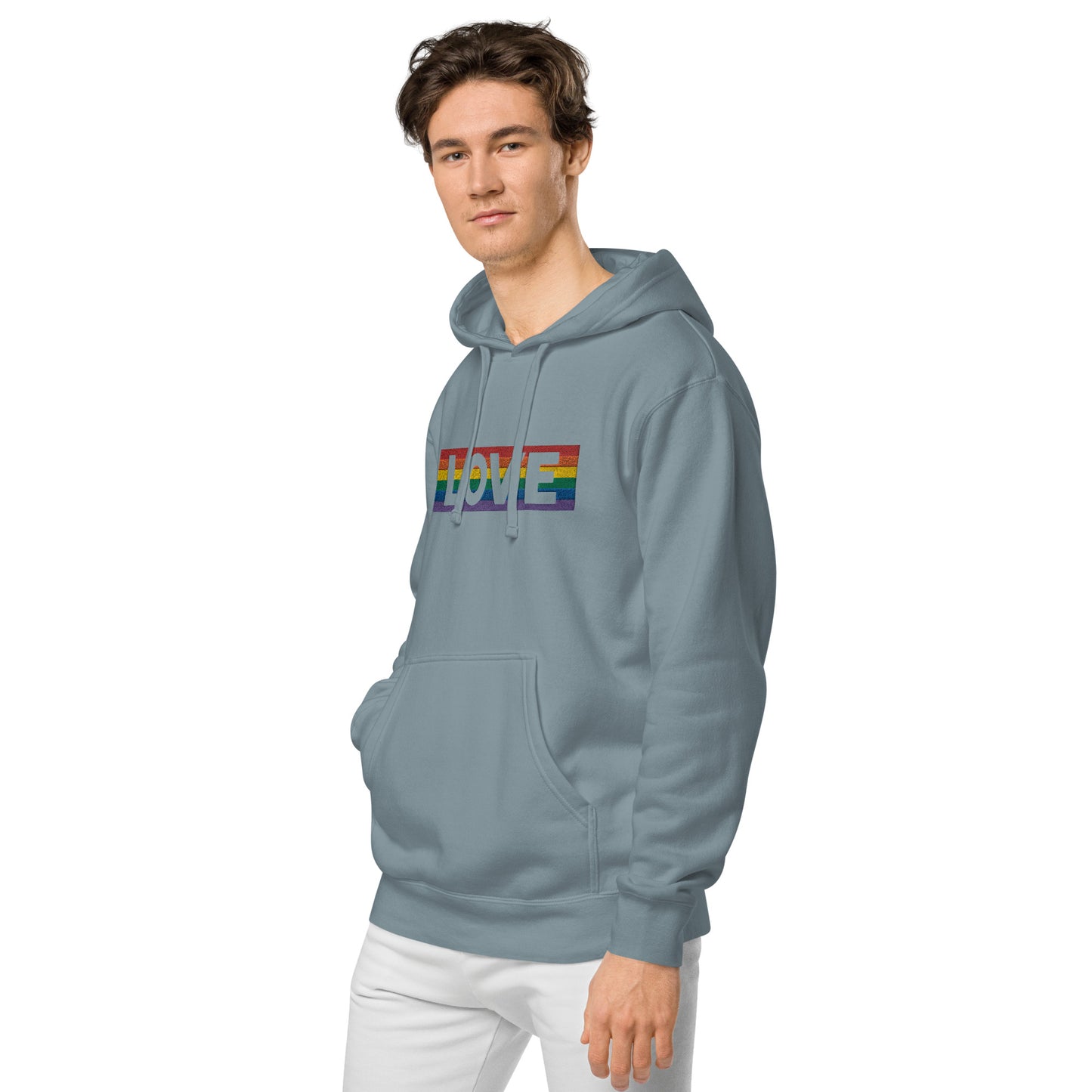 LOVE Stripe - Unisex pigment-dyed hoodie